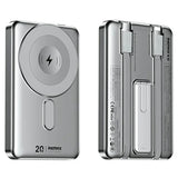 Remax CX-2 15W Output 10000mAh Dual Fast Charging Cabled Foldable Holder Magnetic Wireless Charging Power Bank