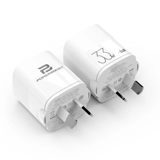Powerboost GaN 33W USB-C & USB-A Power Adapter