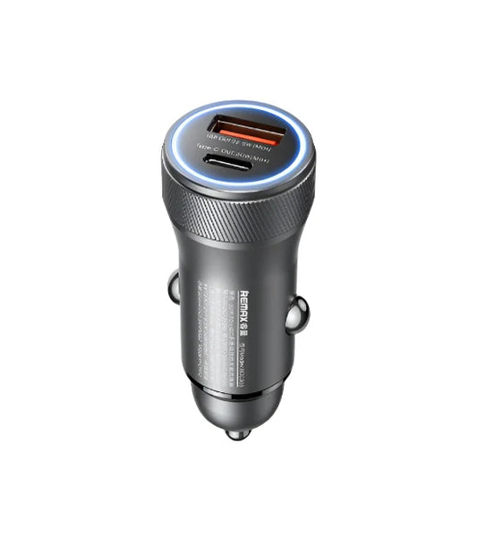 Remax Cybo Series Transparent Fast Car Charger with Digital Display Dual USB-C & USB-A 72W PD+QC