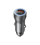 Remax Cybo Series Transparent Fast Car Charger with Digital Display Dual USB-C & USB-A 72W PD+QC