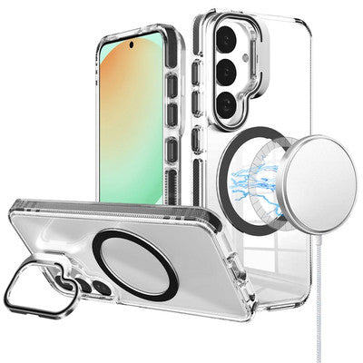 Galaxy S25 Plus S926 Clear MagSafe Case with Camera Ring Stand